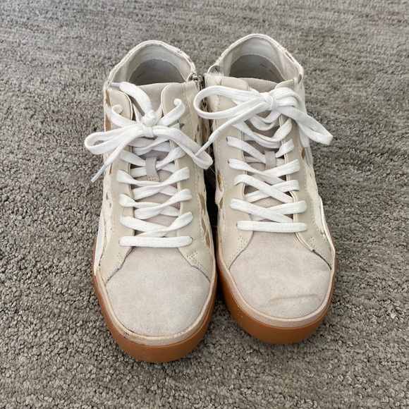 Dolce Vita Shoes - Dolce Vita, calf hair and metallic gold high top sneakers